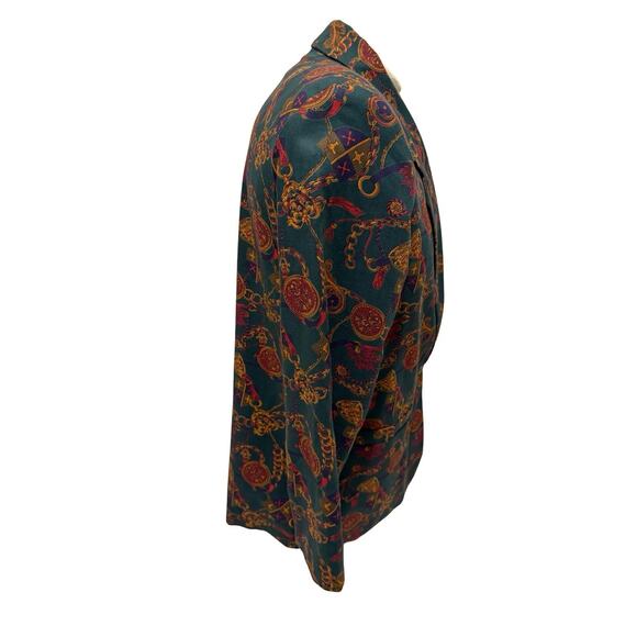 Vintage 80s The Passing Parade Blazer M USA Baroque Chain Medallion Print - Picture 6 of 7